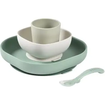 Beaba 4-Piece Silicone Dinner Set serviciu de masă pentru copii