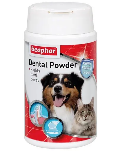 BEAPHAR Dental Powder 75 pudră igienă orală câini și pisici, cu alge marine