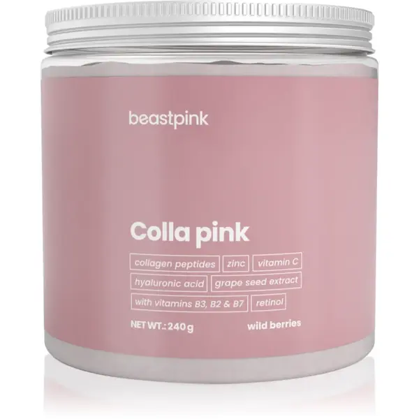 BeastPink Colla Pink pulbere pentru pregătirea băuturilor cu colagen aroma Wild Berries 240 g