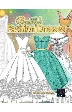 Beautiful fashion dresses coloring book for adults, beautiful dresses coloring book: Geometric pattern coloring books for adults - Happy Arts Coloring