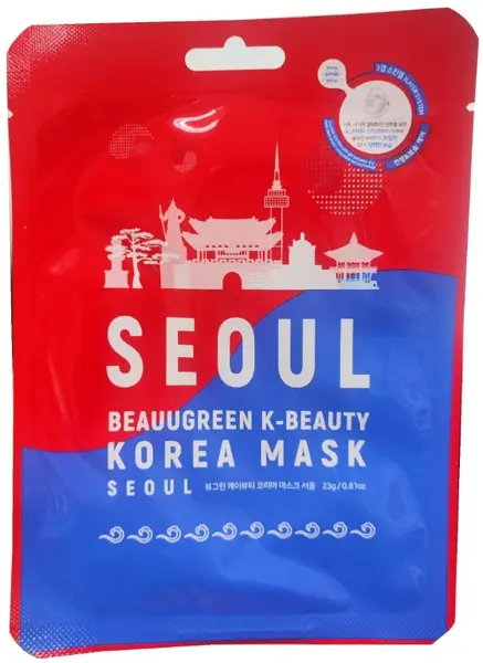BeauuGreen Foaie de mască facială Seoul, 23 g