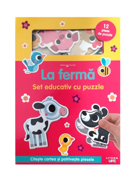 Bebe invata. La ferma. Set educativ cu puzzle