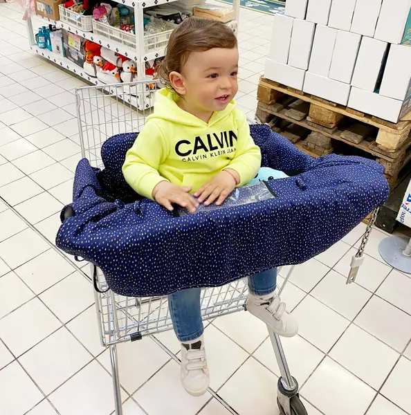 BebeDock - Husă pentru căruciorul de cumpărături, culoarea Albastră