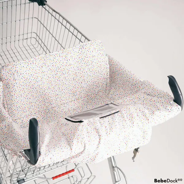BebeDock - Husă pentru căruciorul de cumpărături, culoarea Albă