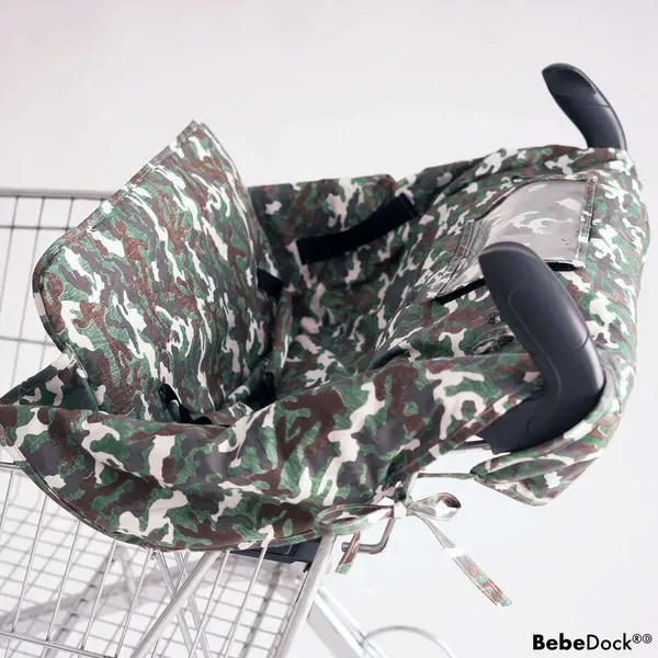 BebeDock - Husă pentru căruciorul de cumpărături, culoarea Camuflaj