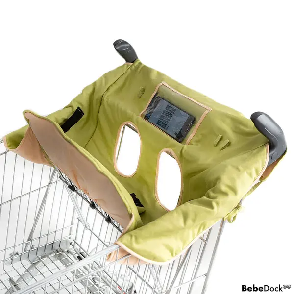 BebeDock - Husă pentru căruciorul de cumpărături, culoarea Verde