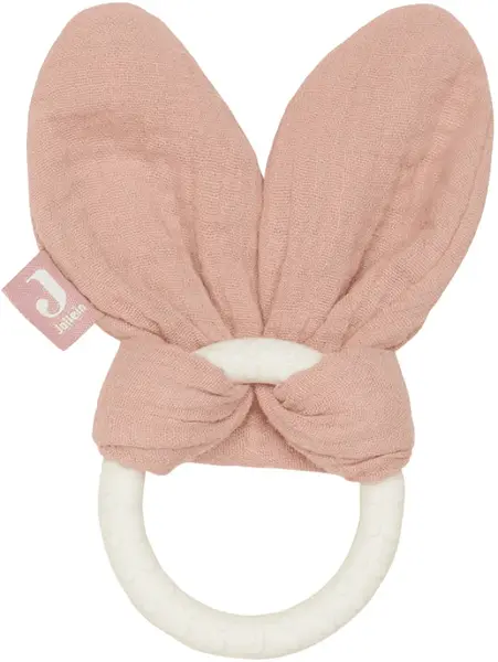 Bebelușul din silicon teether Jollein - Bunny Ears Rosewood