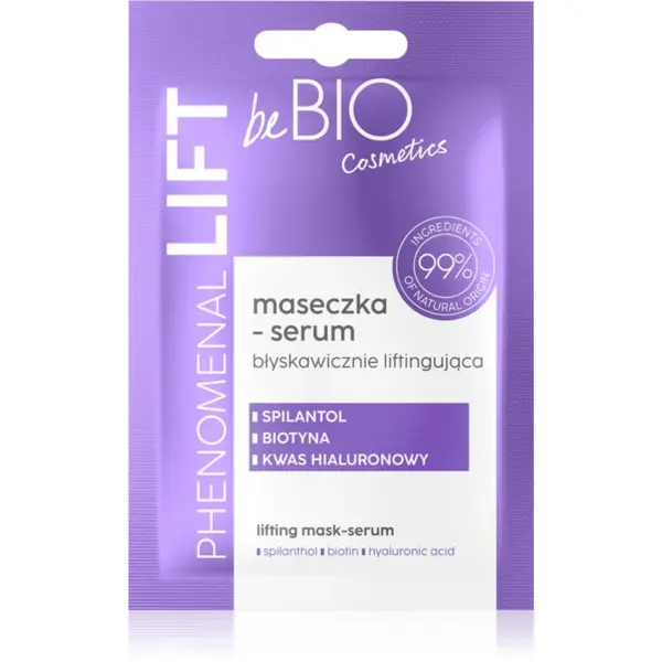 beBIO Phenomenal Lift ser și mască, cu efect de lifting și de netezire intr-unul singur 10 ml