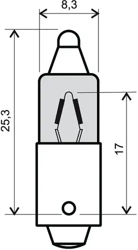 Bec alb semnalizare 12V23W 180gr