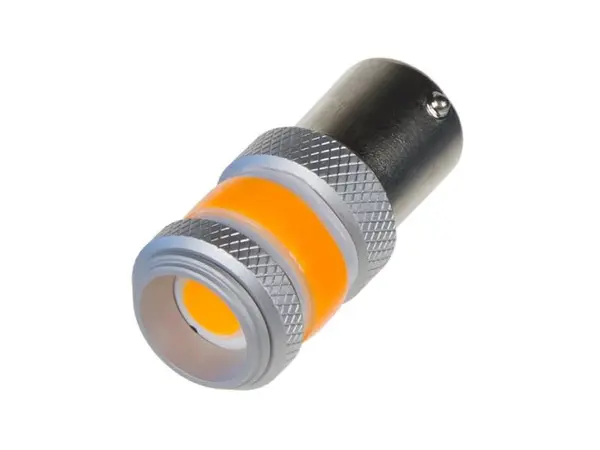 Bec auto LED BAU15s 9-60V 12W STU portocaliu