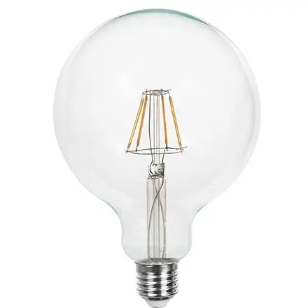 Bec E27 G125 cu filament LED 6W 3000K V-TAC SKU-214304