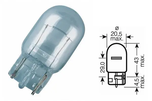 Bec incandescent lumină de zi/ de poziție OSRAM W21W 12V 7505