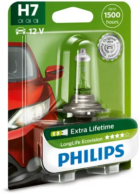Bec incandescent PHILIPS Long Life Eco Vision H7 12V 12972LLECOB1