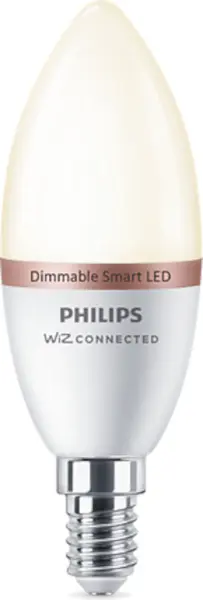 Bec inteligent Philips - C37, 4.9W, E14, RGB, albă