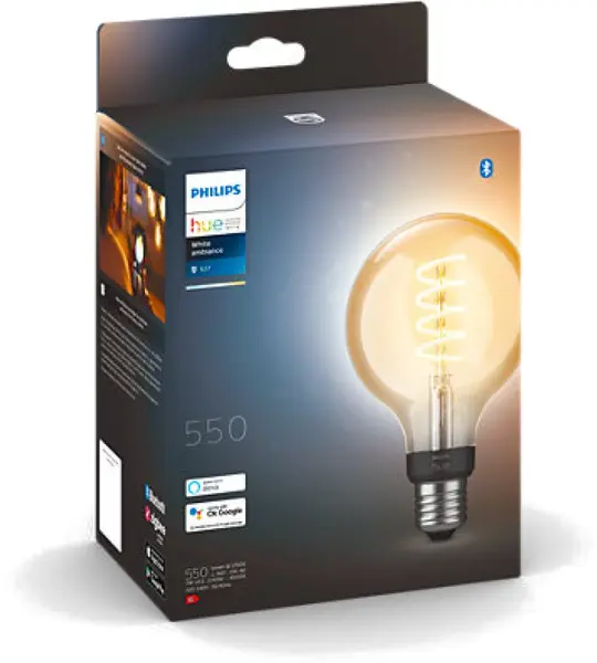 Bec inteligent Philips - Hue, 7W, E27, G93, dimmer