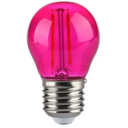 Bec LED G45 E27 2W cu filament lumina roz V-TAC SKU-217410