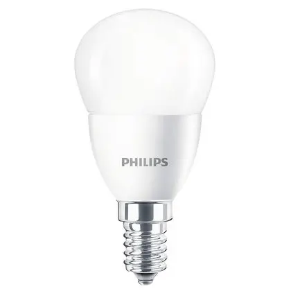 Bec LED Philips E14 5,5W 520 lumeni, glob mat G45, lumina neutra 8718699771836