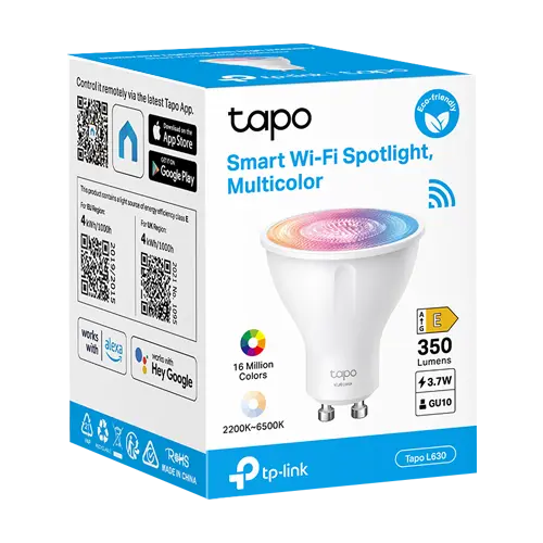 Bec LED smart Wi-Fi RGB, 2200-6500K, 350 lm, GU10, TP-Link Tapo L630