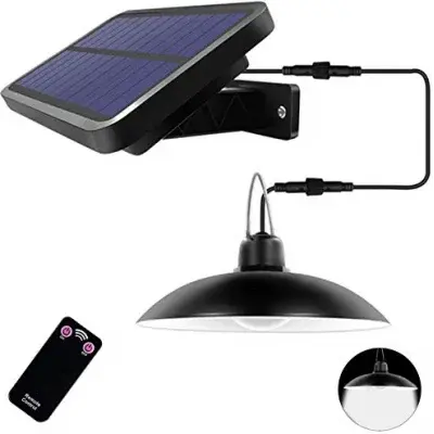 Bec LED Solar cu Incarcare Panou si Telecomanda, 15W, Exterior Camping, Acumulator Inclus, Lumina Alba 6000K