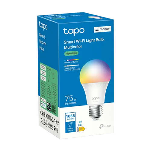Bec smart Wi-Fi, RGB, intensitate ajustabila, 2500-6500K, 1055 lm, E27 - TP-Link Tapo TapoL535E