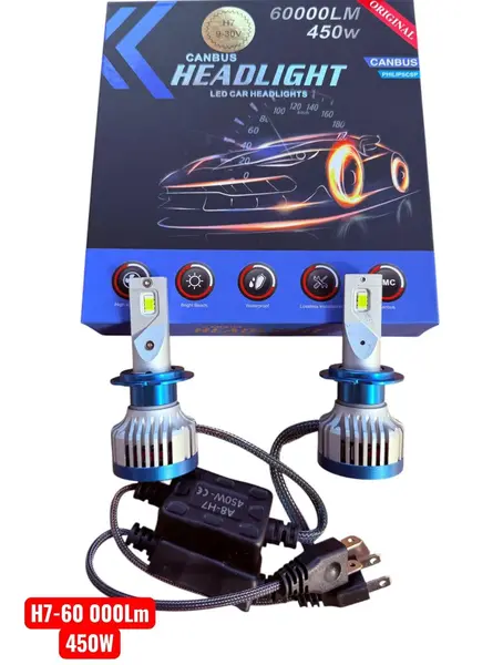 Becuri Led Auto H7 450W 60000 Lm