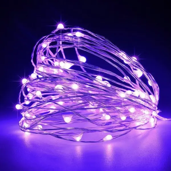 Becuri LED Eurolamp - Line, 100 buc, IP44, 4.5V, 3.6 W, 14.90 m, violet
