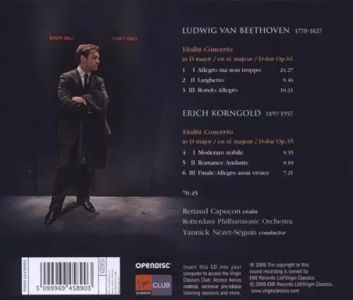 Beethoven Korngold Violin Concertos | Ludwig Van Beethoven, Renaud Capucon, Rotterdam Philharmonic Orchestra, Yannick Nezet-Seguin