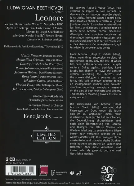 Beethoven: Leonore | Ludwig Van Beethoven, Freiburger Barockorchester, Rene Jacobs