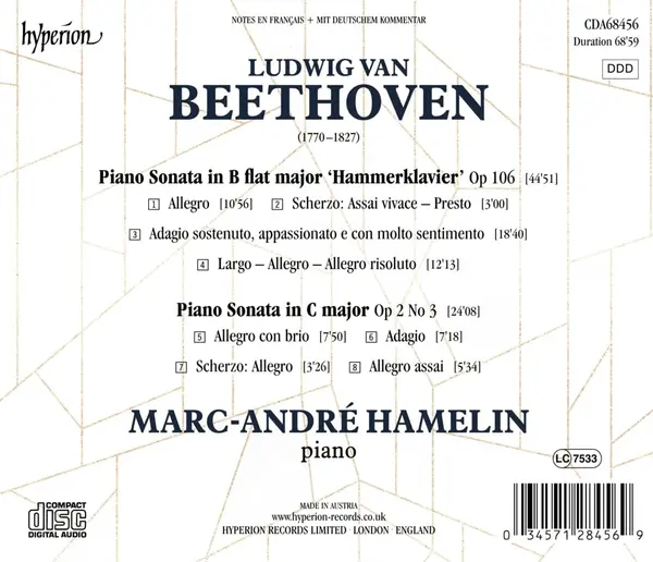 Beethoven: Piano Sonatas, Op. 106 & Op. 2 No 3 | Marc-Andre Hamelin
