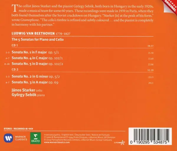 Beethoven: The Cello Sonatas | Ludwig Van Beethoven, Janos Starker