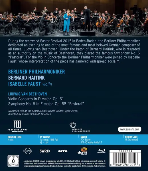 Beethoven: Violin Concerto & Symphony No.6 "Pastoral" (Blu-ray Disc) | Berliner Philharmoniker, Isabelle Faust