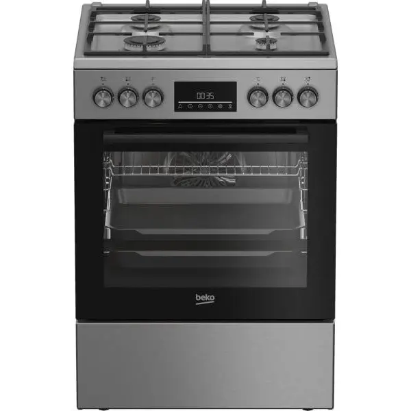 Beko Aragaz Beko FBM62330GXTN, 4 arzatoare, gaz-electric, capacitate 72 litri, latime 60 cm, Inox