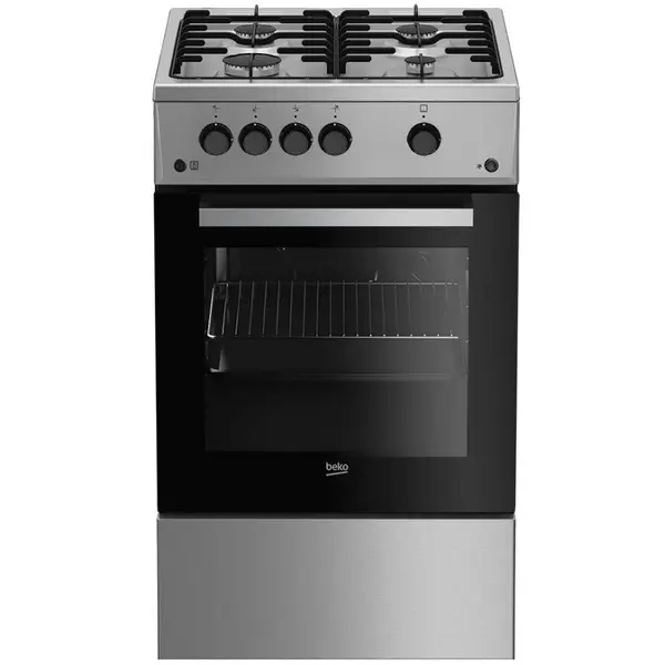 Beko Aragaz Beko FSG52020FX, Gaz, 4 Arzatoare, 60 l, Aprindere electrica, 50 cm, Inox