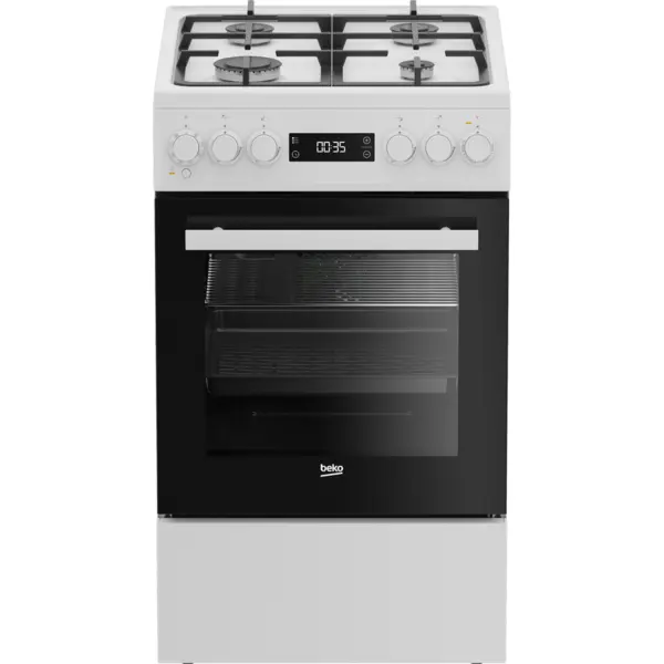 Beko Aragaz gaz-electric Beko, model FSM51339DWDS, 4 arzatoare, dimensiuni 50x60x85cm, cuptor 60 l, Alb