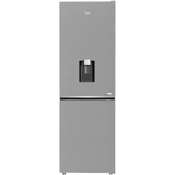 Beko Combina frigorifica Beko B3RCNA364HDXB, Capacitate 316 l, No Frost, HarvestFresh, AeroFlow, Water dispenser SLIM TANK, Clasa E, H 186.5 cm, Inox