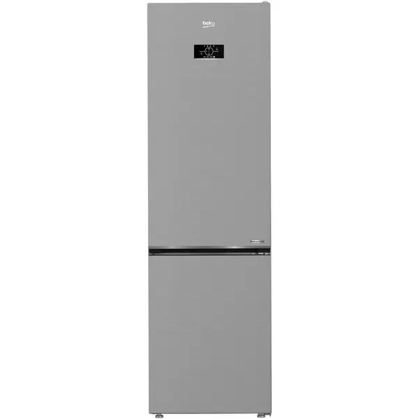 Beko Combina frigorifica Beko B5RCNA405HXB, 355 l, No Frost, HarvestFresh, AeroFlow, Clasa D, 203,5 cm, Metal Look