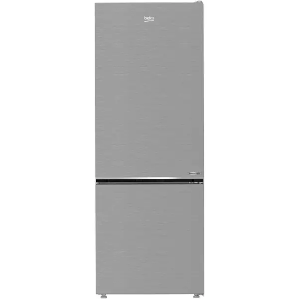 Beko Combina frigorifica Beko B7RCNE566HXB1, 490 l, No Frost, Clasa C, Vacation Mode, Alarma usa, Iluminare LED, Metal Look