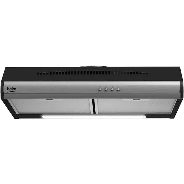 Beko Hota cu 2 motoare Beko HNS61320X, capacitate de absorbtie 380 m3/h, 2 filtre de grasime metalice, iluminare LED, 3 trepte de putere, Inox
