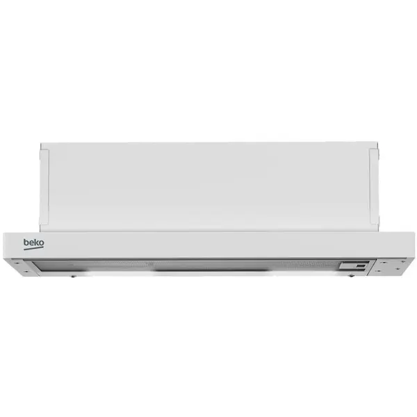Beko Hota incorporabila telescopica Beko HNT61310WH, Putere de absorbtie 300 mc/h, 3 Trepte de viteza, Iluminare LED , Alb