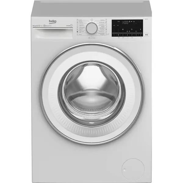 Beko Masina de spalat rufe Beko, 9kg, Clasa A, 1400 rpm, 60 cm, Motor ProSmartInverter, Energy Spin, Recycled Tub, Steam Cure, Display, Alb
