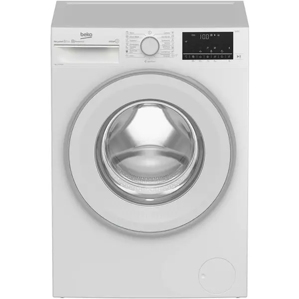 Beko Masina de spalat rufe Beko B3WFU7704WB, 7 kg, 1000 RPM, Clasa D, Recycled Tub, Motor ProSmart™ Inverter, AddXtra, Hygiene+ cu SteamCure™, AutoClean Detergent Drawer, Fast+, Alb