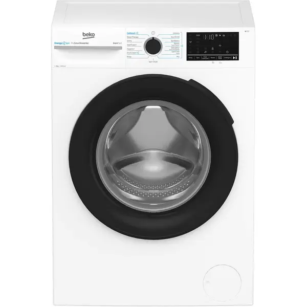 Beko Masina de spalat rufe Beko BM3WFSU48415WB, 8 kg, 1400 rpm, Clasa A, Motor ProSmart Inverter, EnergySpin, ColdWash, SteamCure, Alb