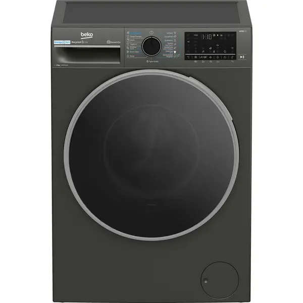 Beko Masina de spalat rufe frontala Beko B7WFU68418MB2 ES, 8 kg, 1400rpm, Clasa A, EnergySpin, SteamCure, Wi-Fi, Gri