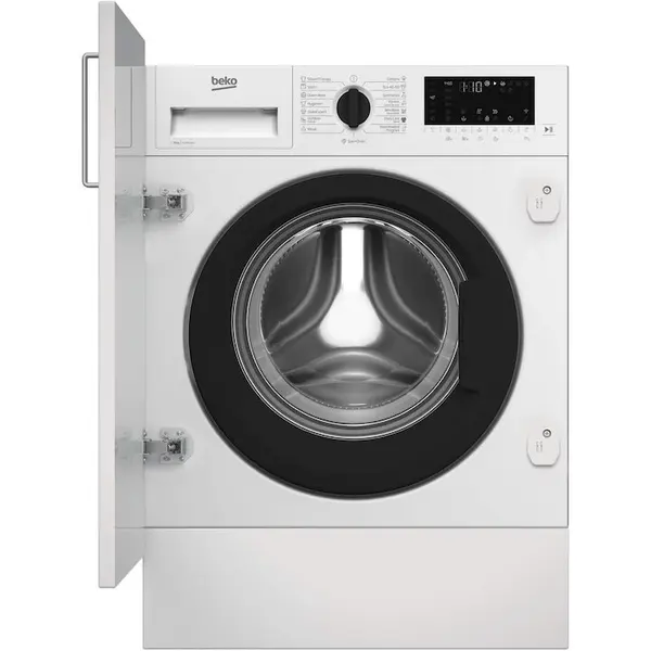Beko Masina de spalat rufe incorporabila Beko BI5WBT681415W, 8 kg, 1400 RPM, Clasa A, Motor ProSmart Inverter, AddXtra, Hygiene+Steam, Silent Tech , SteamCure, Recycled Tub, Homewhiz through WiFi, Display LED, Alb