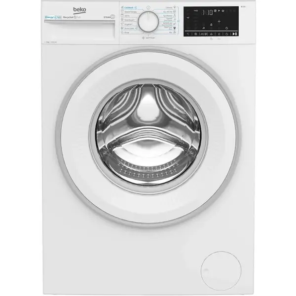 Beko Masina de spalat rufe Slim Beko B3WFU49415WWES, 9 kg, 1400 RPM, Clasa A, IronFast, SteamCure, AddXtra, Motor ProSmart Inverter, SteamTherapy Alb