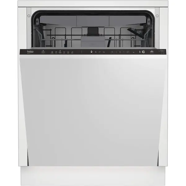 Beko Masina de spalat vase incorporabila Beko BDIN36530, 15 seturi, 6 programe, AutoDoor Opening, Touch control, Indicator luminos podea, Clasa D, 60 cm, Alb