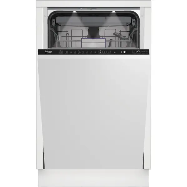 Beko Masina de spalat vase incorporabila Beko BDIS38040A, 10 seturi, 8 programe, Clasa C, AutoDose, Motor ProSmartInverter, AutoGlassShield, SelfDry, Hygiene Intense, Sertar tacamuri, Mini 30, 45 cm