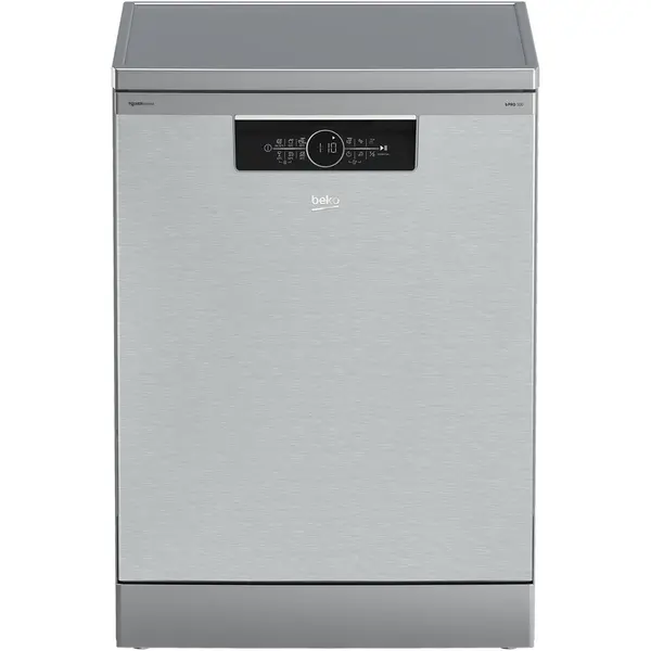 Beko Masina de spalat vase independenta Beko BDFN36540XP, 15 seturi, 6 programe, Clasa C, Auto Glass Shield, SteamGloss, Sertar Tacamuri, Fast+, 60 cm, Inox
