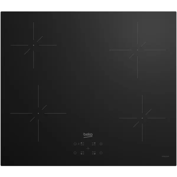 Beko Plita incorporabila Beko HII64400QT, Inductie, 4 zone de gatit, Touch control, Quick&Easy Clean, OverHeat Safety System, 60 cm, Negru