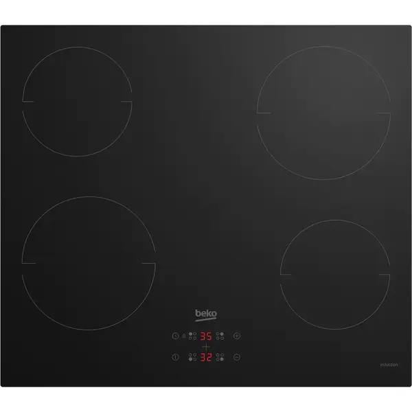 Beko Plita incorporabila Beko HII64401MT, Inductie ,4 zone de gatit, Touch control, OverHeat Safety System, 60 cm, Sticla neagra